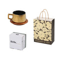 Gold electroplated office gift tumbler set with ceramic cup and complete packaging