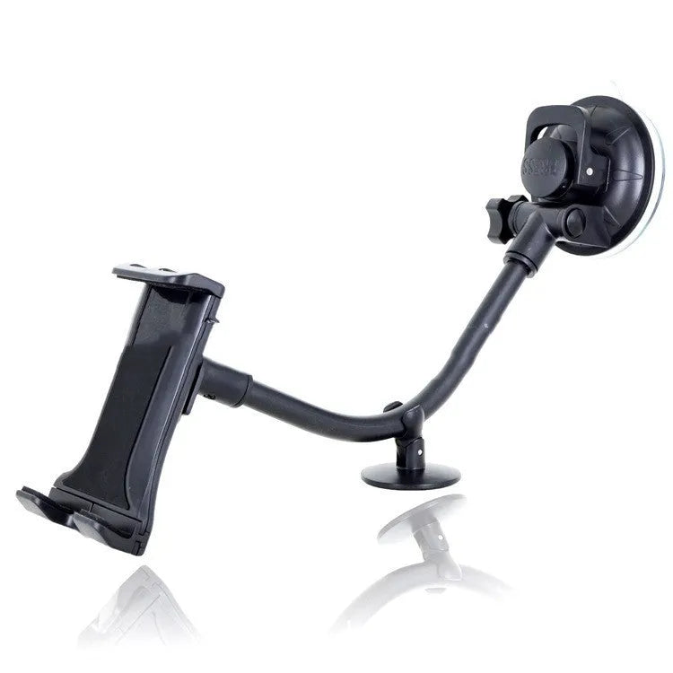 Black vehicle-mounted tablet holder with lifting bracket for 4-12 inch devices