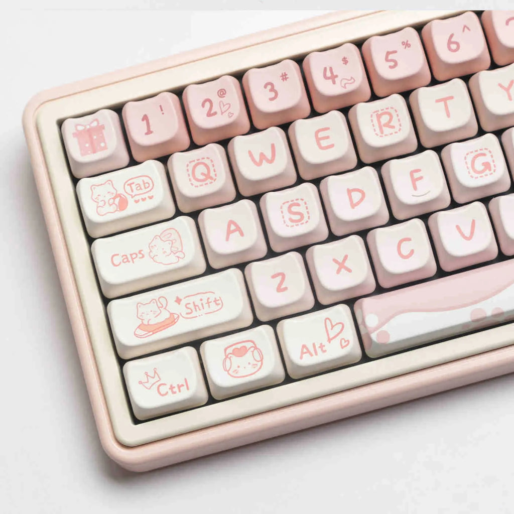 Full set of PBT sublimation key caps for mechanical keyboards with over 98 individual keys