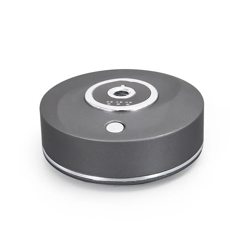 USB car perfume holder in black plastic with anti-slip pad for dashboard mounting