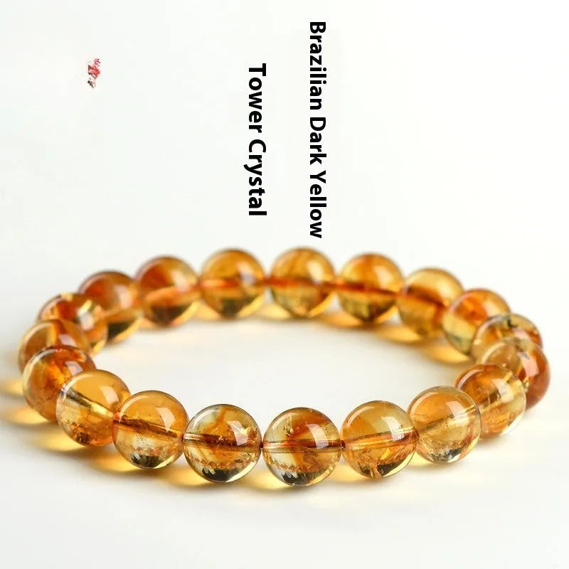 Natural yellow citrine bead bracelet showing single-circle and three-circle design options.