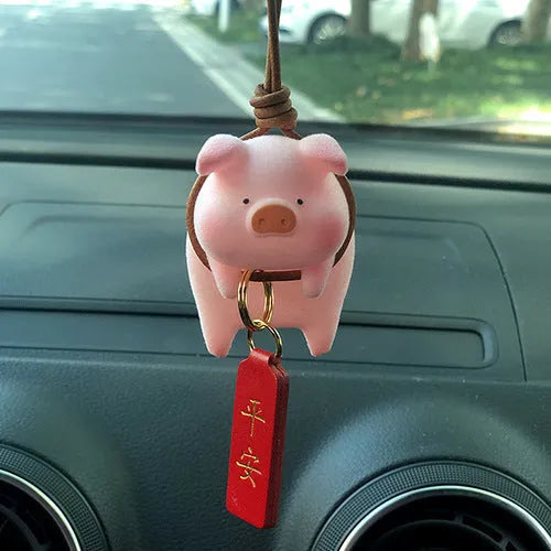 Resin cartoon pig figurine car dashboard ornament decoration