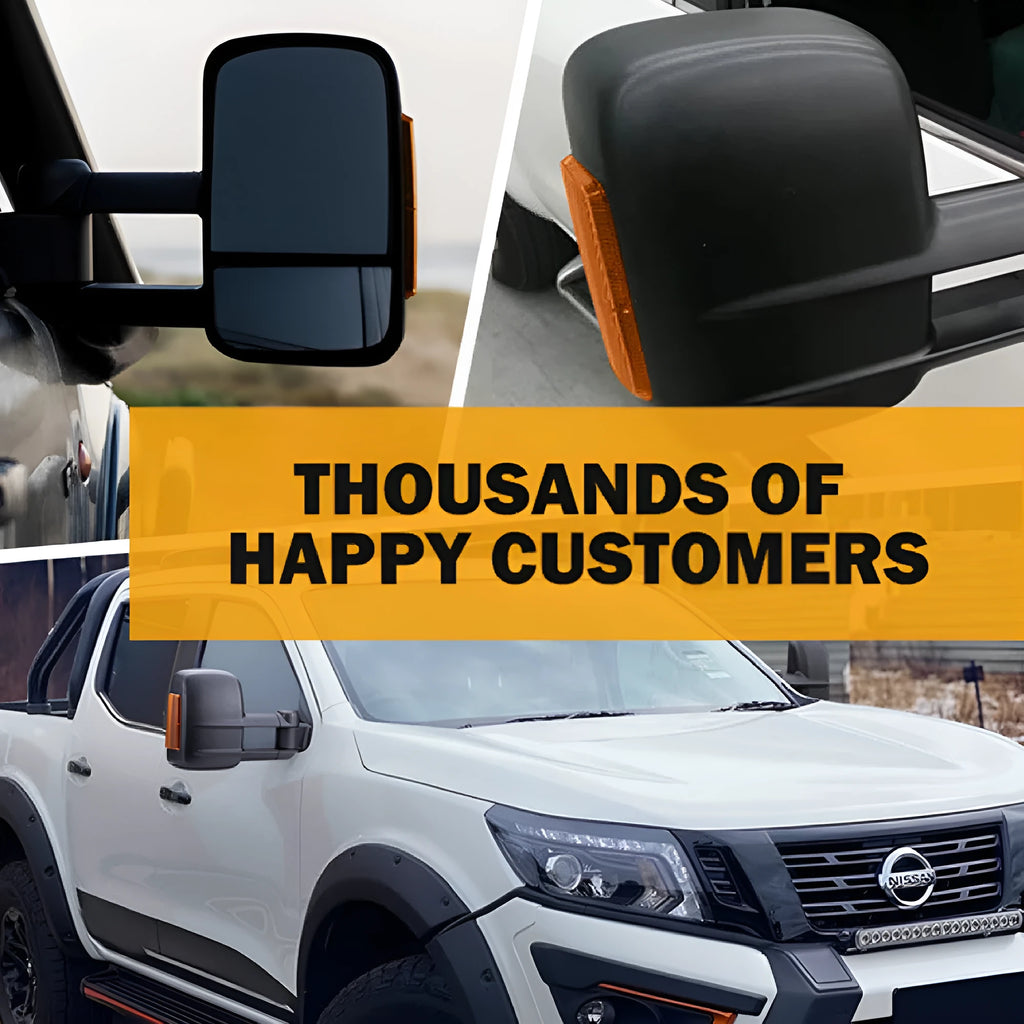Black electric exterior rear vision mirror with indicator light for Nissan Navara NP300 D23