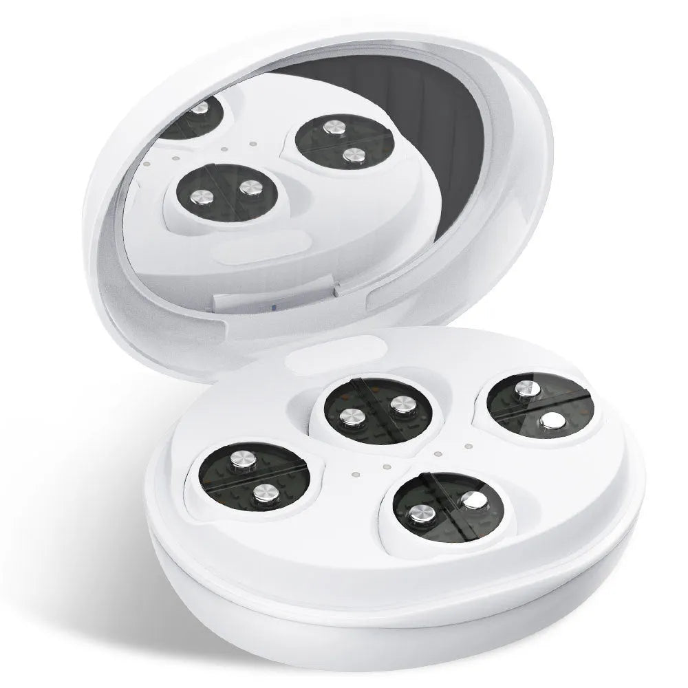 White red light eye massager with EMS technology for facial and eye treatment