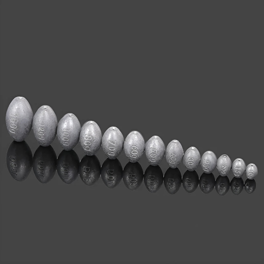 Tongxin rugby-shaped sea fishing sinker with plastic core and scale markings in various weight options