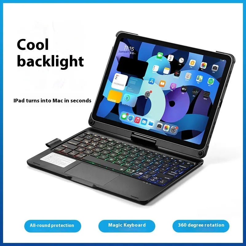Miaocontrol Bluetooth keyboard with 360-degree rotating folio case for Apple iPad Pro 11-inch and iPad Air 10.9-inch tablets