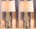 European style alloy metal bedside lamp with touch controls and USB charging socket
