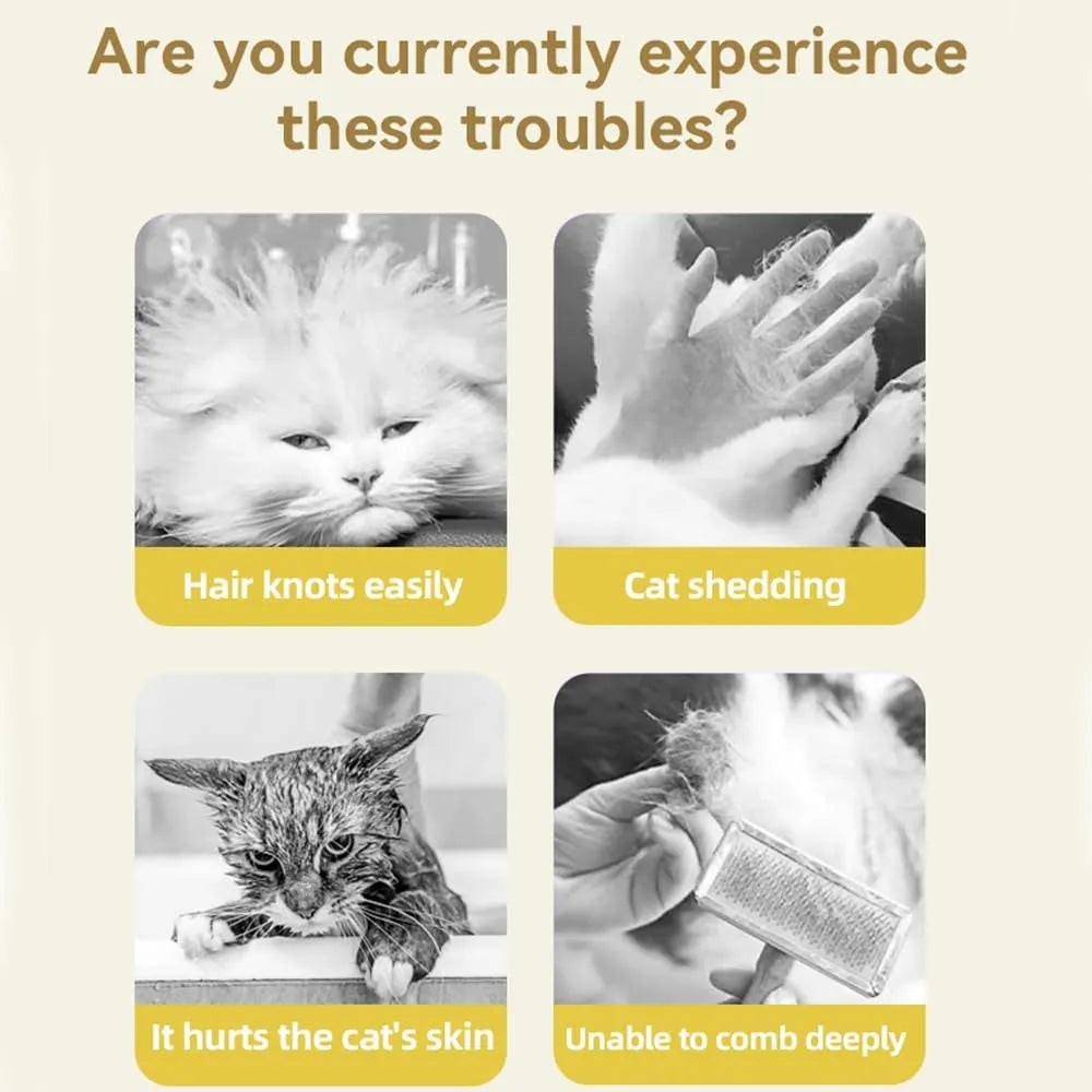 Green rechargeable cat steam brush with silicone bristles for grooming and massage next to a yellow version.