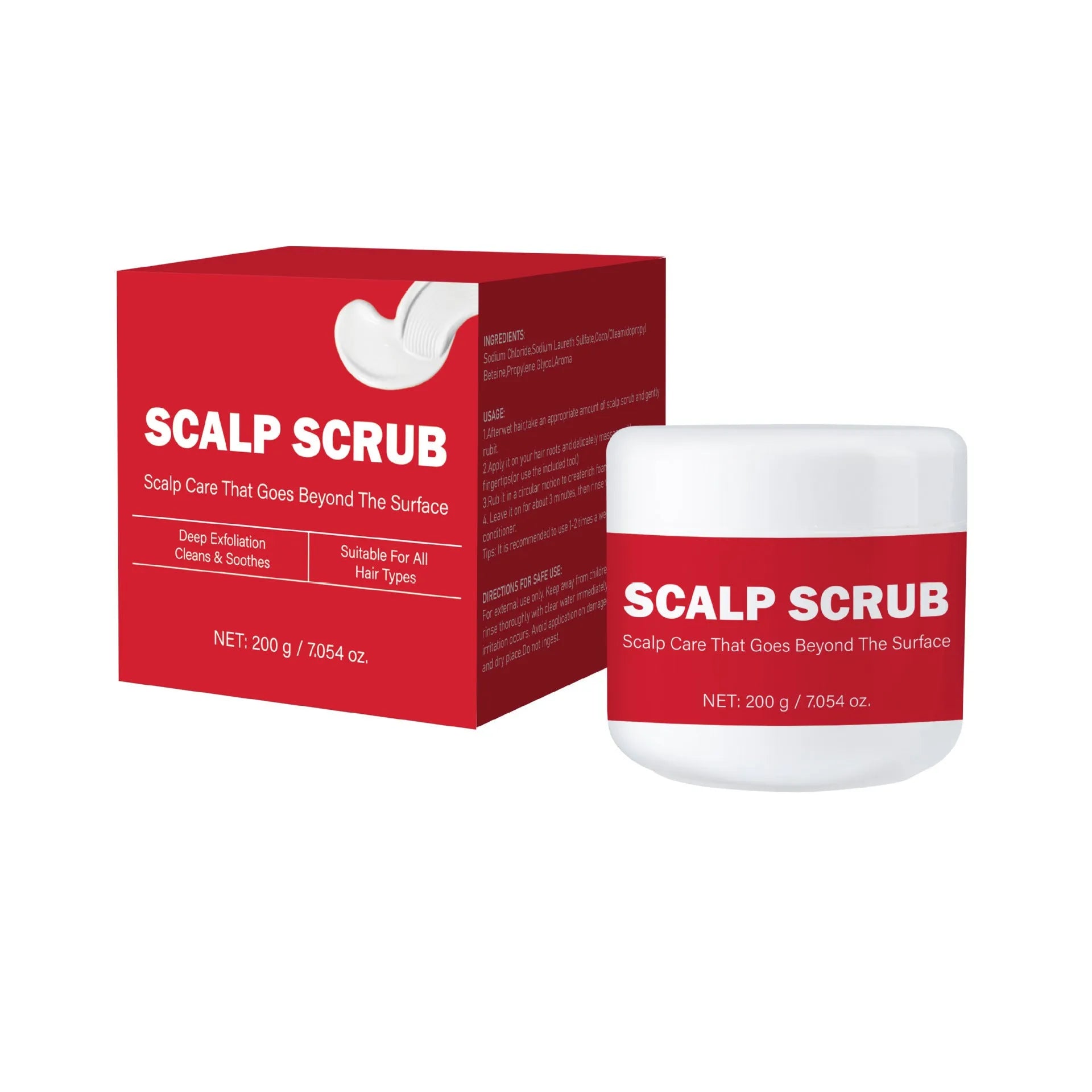 200g exfoliating scalp and facial scrub shampoo for anti-itching and anti-dandruff
