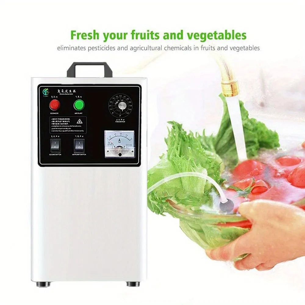 Fruit and vegetable ozone generator machine in white or stainless steel with 20g/h output