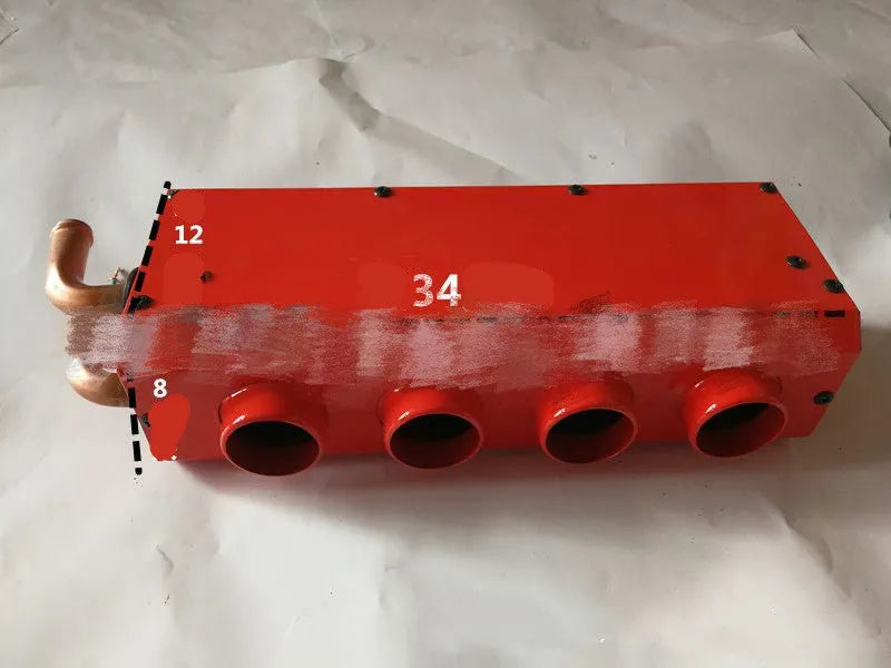 Long small four hole copper pipe body car heater metal casing 12V 24V manual control unit