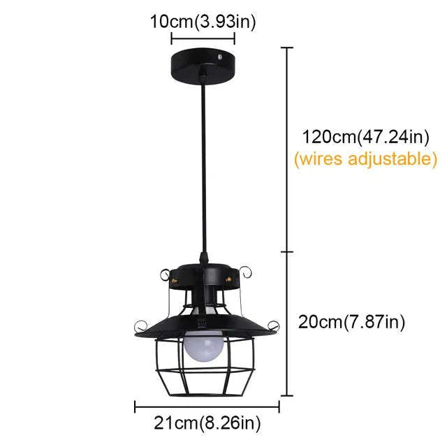 American iron retro droplight lamp with lantern-shaped design