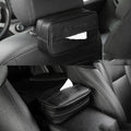 Black PU leather hanging document organiser box for car sun visor