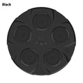 Wall-mounted smart boxing trainer fight sandbag in black colour with blue LED light option, mounted on a wall for martial arts training.