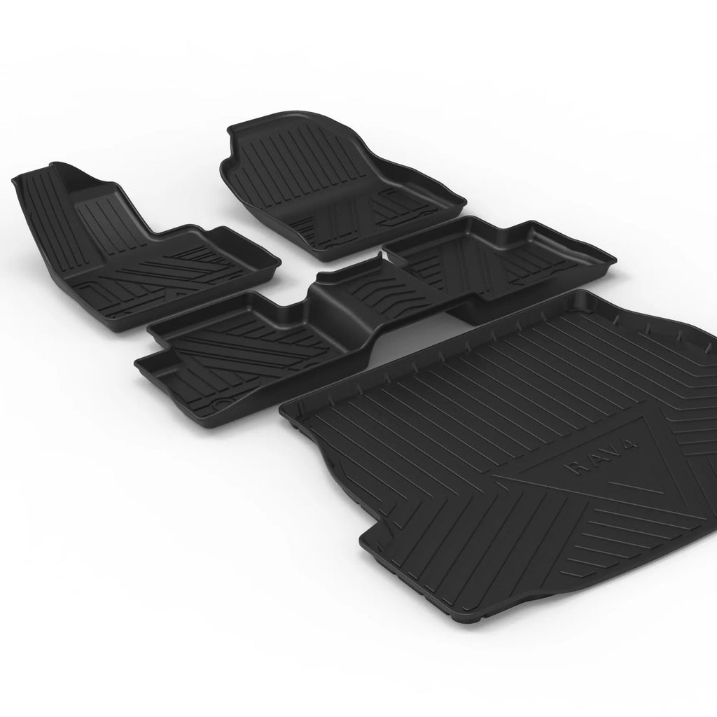 Black carbon fibre pattern TPE boot liner designed for Special car models