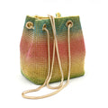Rhinestone rainbow bucket diamond bag in soft fabric with colour options for evening accessories