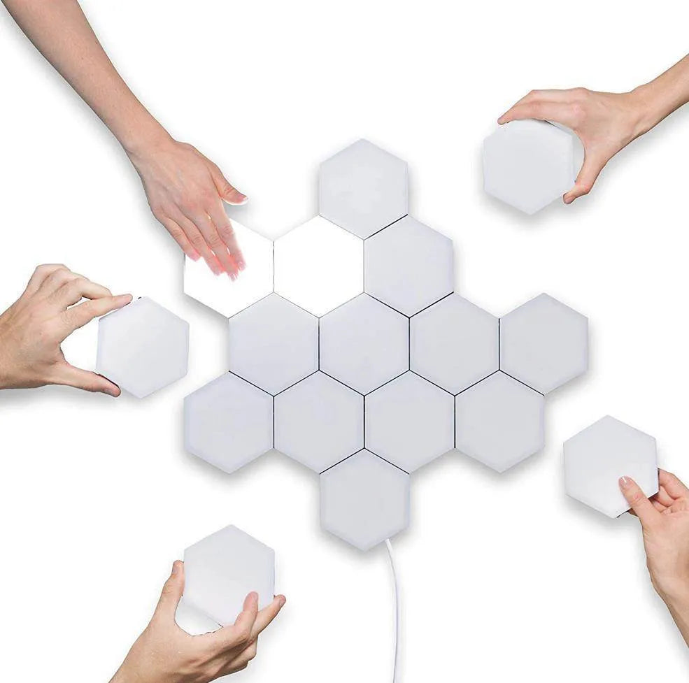 Honeycomb shaped modular wall lamp with touch control in modern minimalist design