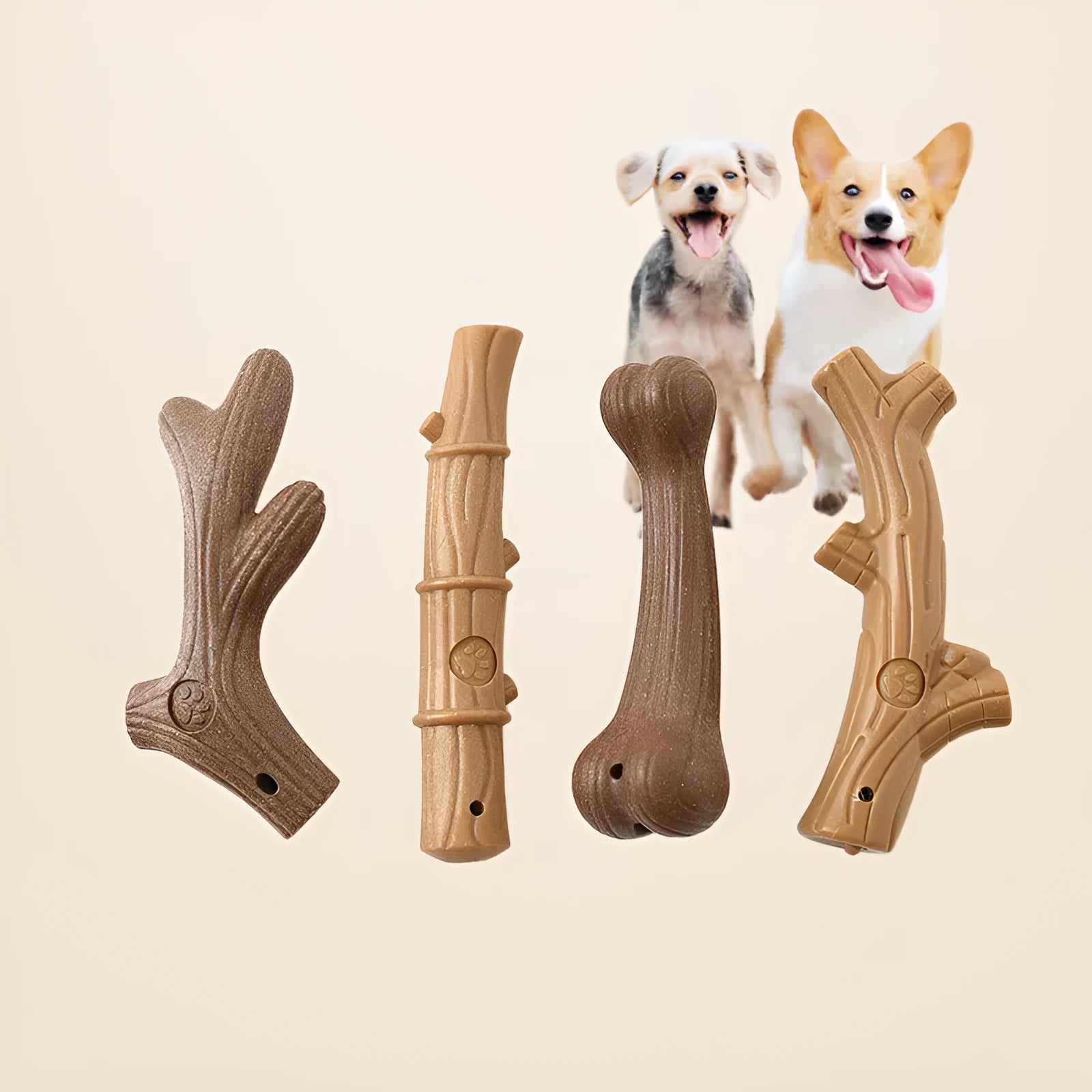 Pet dog toy with TPR molar bumps in bone style, small size for teeth cleaning and chewing