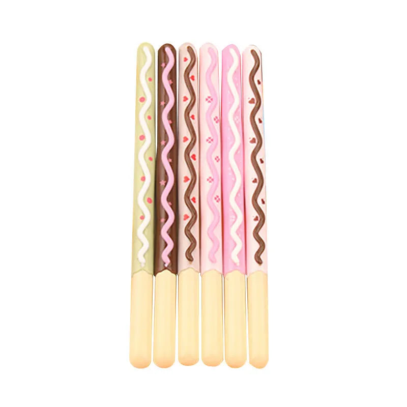 Plastic realistic biscuit chocolate bar design erasable gel pen with black ink 0.38mm fine tip