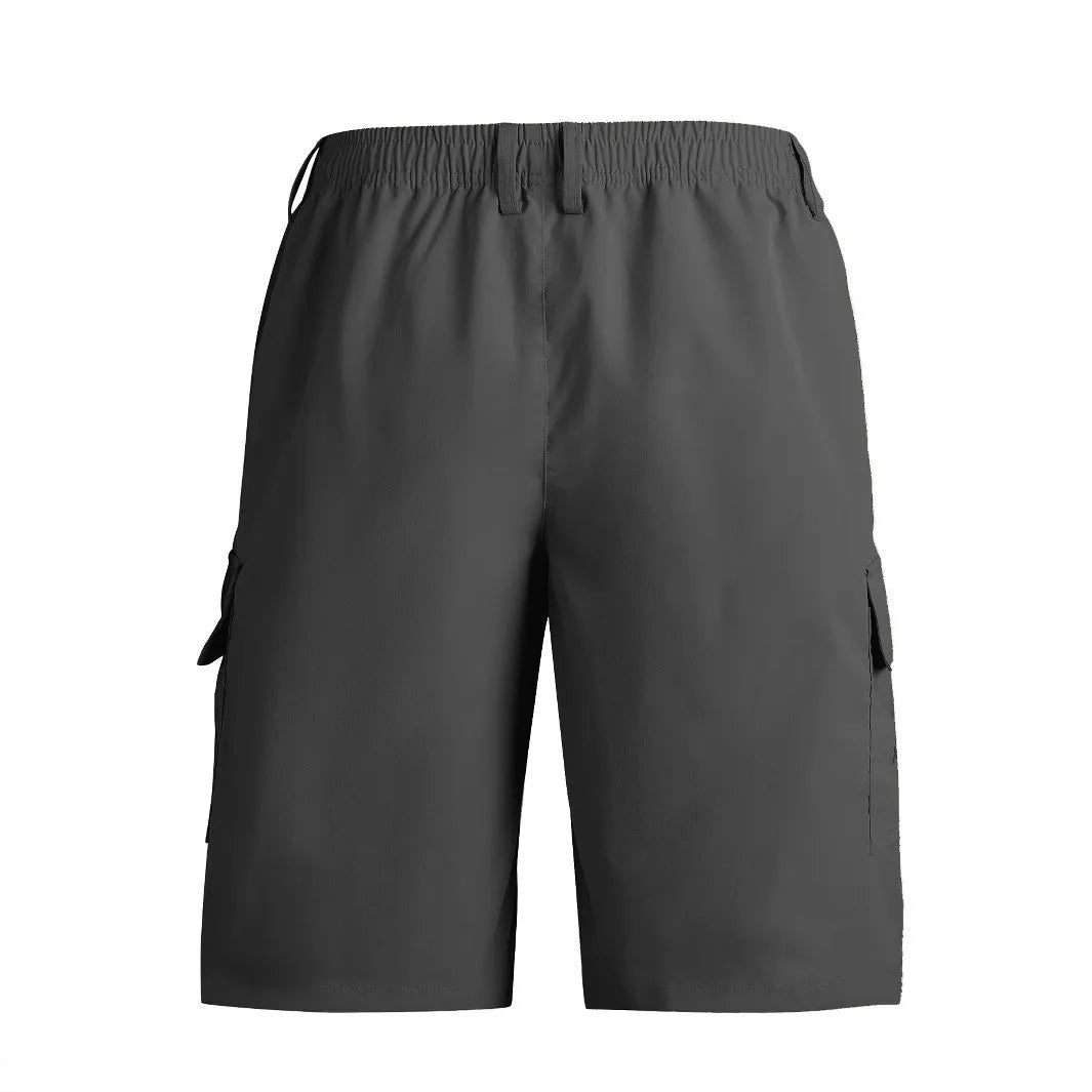 American style loose straight casual sports shorts in polyester fabric with micro elasticity