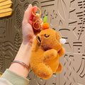 12cm plush bubble blowing doll key ring pendant on car keys in gold colour