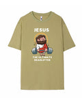 Men's short sleeve pure cotton promotional t-shirt on a hanger, shown in apricot colour.