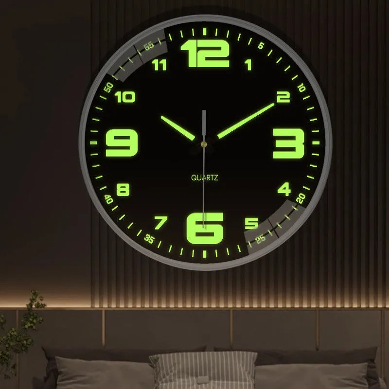 20cm luminous wall clock with modern design in choice of colours for home or office