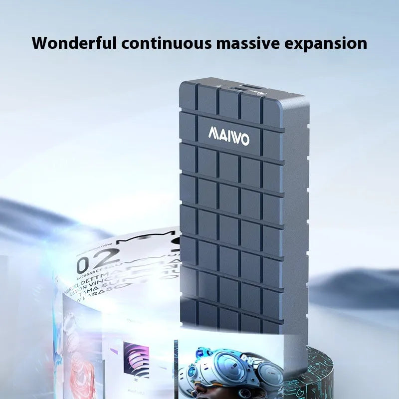 USB4 hard disk box aluminium enclosure measuring 50x118x13mm with 40Gbps speed