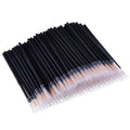 One hundred black disposable eyeliner brushes with fine tips, shown with protective plastic sleeves.