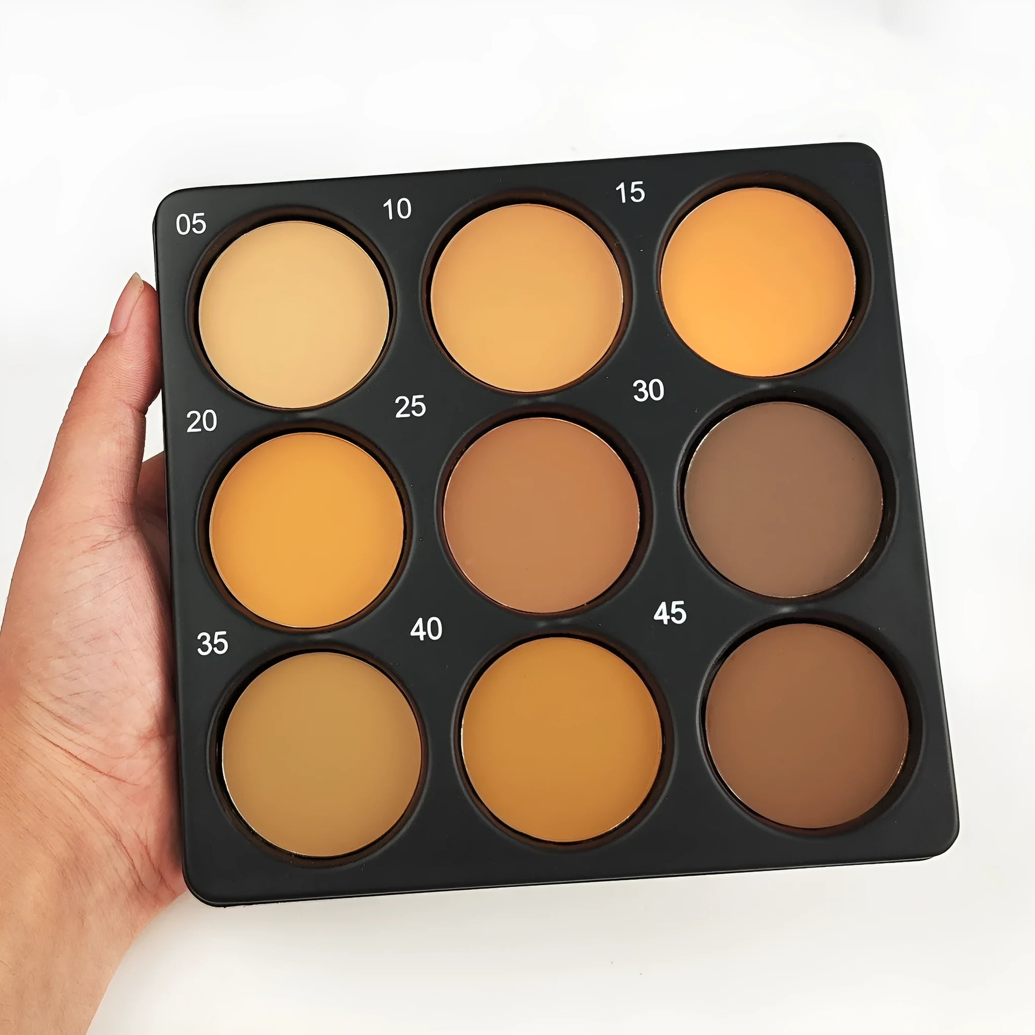Dark matte makeup palette with 9 colours and repair disk