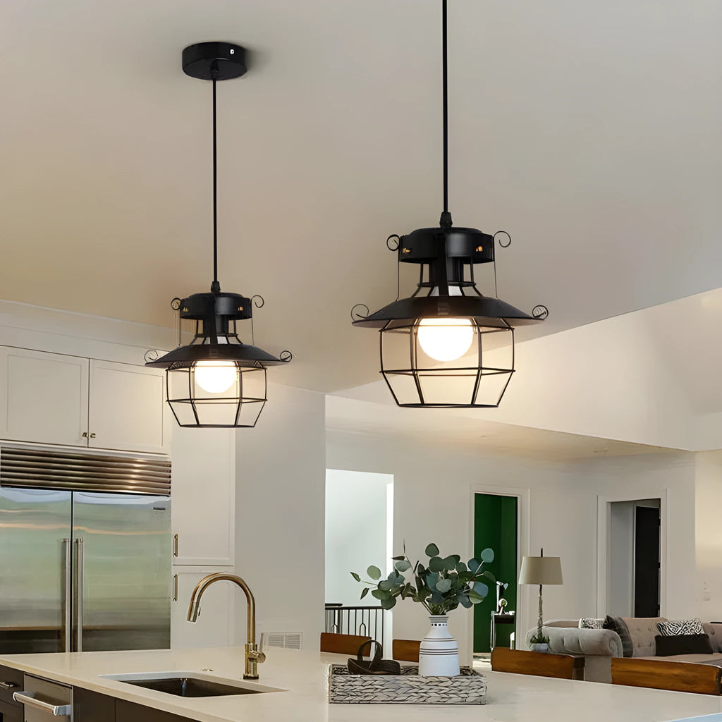 American iron retro droplight lamp with lantern-shaped design
