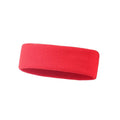Solid colour elastic sports sweat band in black, shown stretched, for running and gym use.