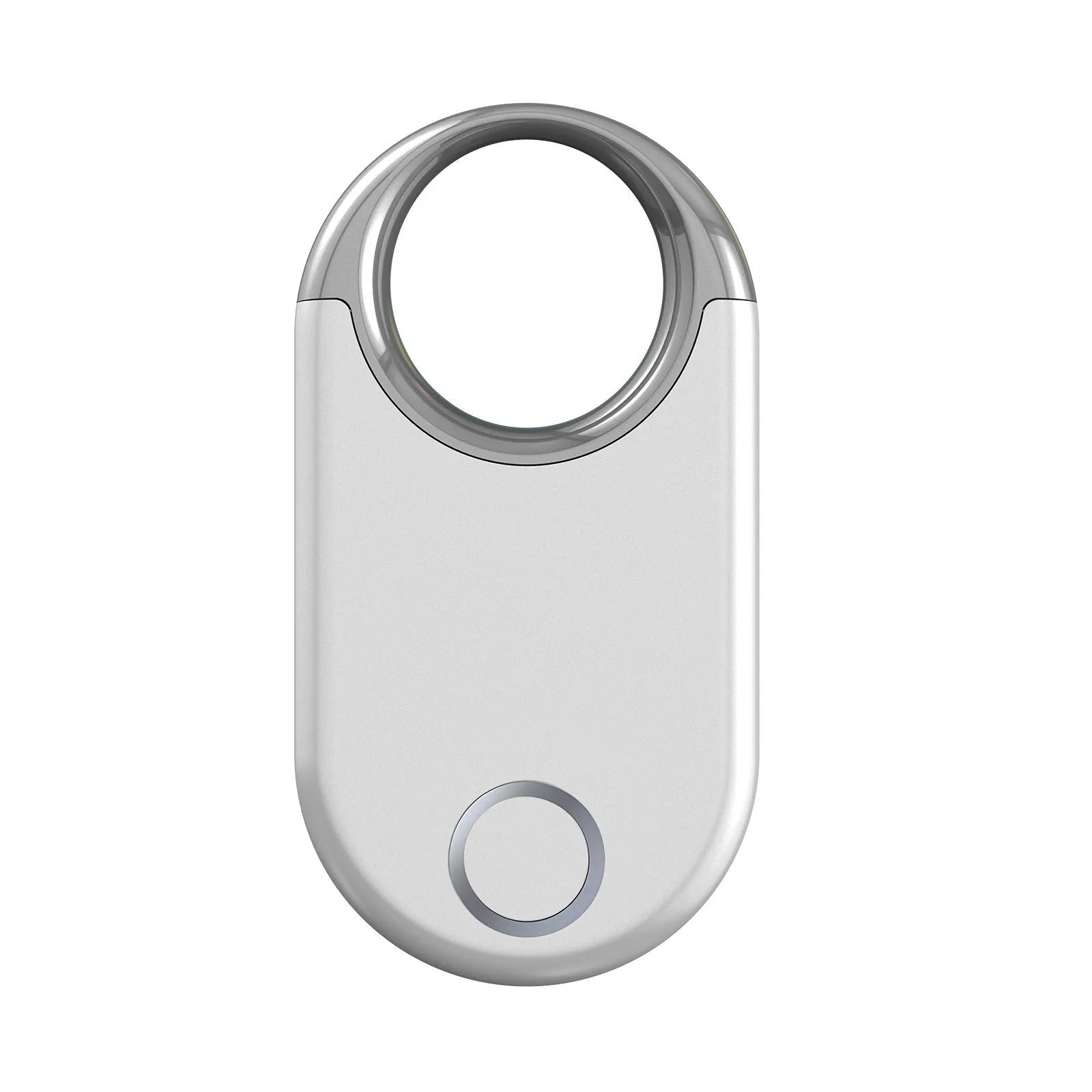 Compact black and white GPS tracking device for pets and children with USB charging port