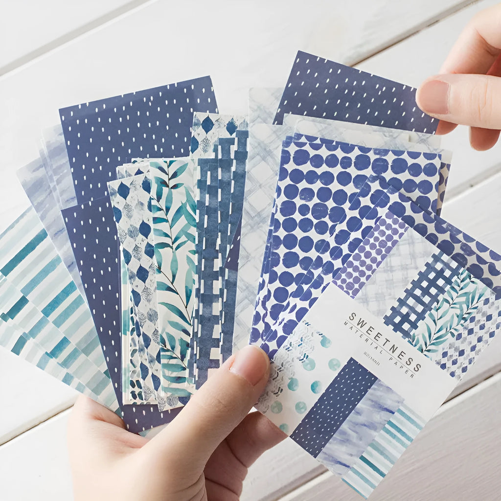 Retro dessert-themed note paper set with 50 small sheets in ten pastel colours including blueberry and caramel.