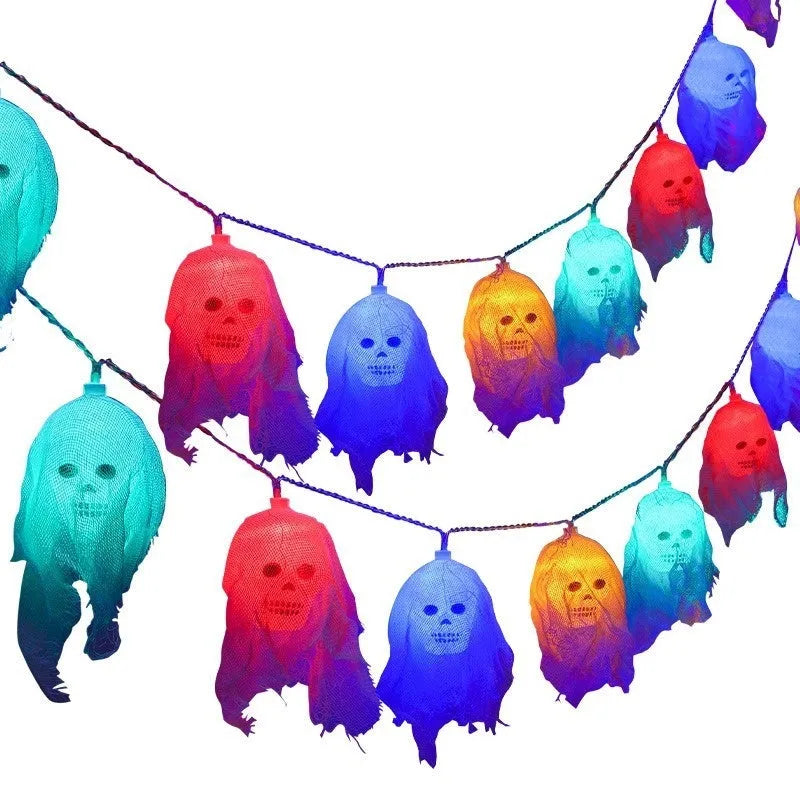 Halloween coloured LED light strings with battery box for indoor wall decoration