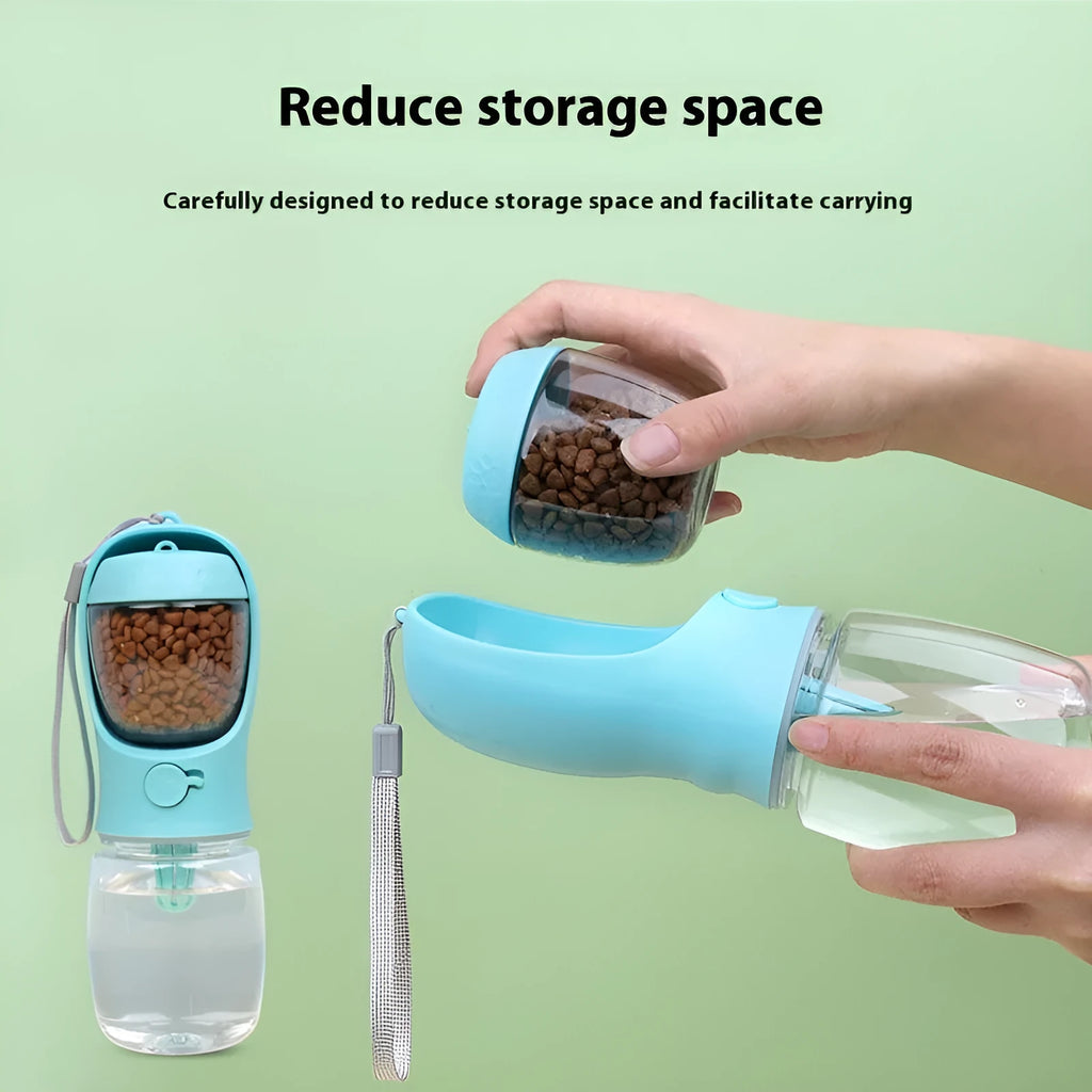 Portable dual-use dog water drinking cup for outings in blue, white or pink colours