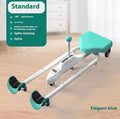 Adjustable horse leg stretcher with steel frame for hip opening exercises in pink colour