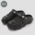 Men's khaki summer slippers with hollow-out design and textured EVA non-slip sole
