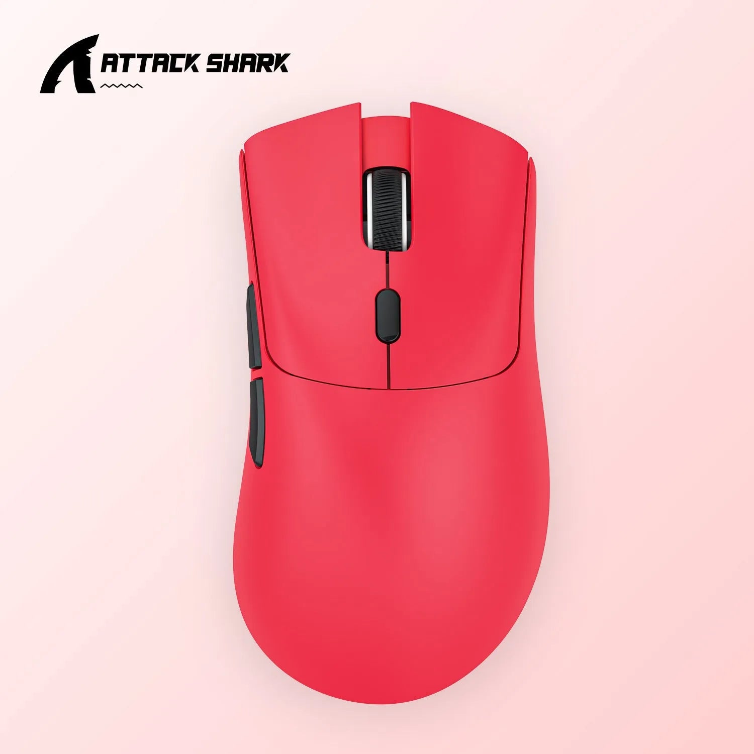 Attack Shark wireless Bluetooth mouse in black, white or red colours showing triple-mode connectivity for laptops
