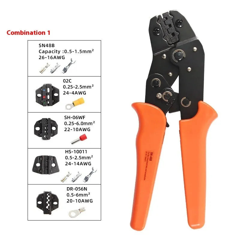 SN-48B portable multi-wrench jaw terminal crimping pliers combination suit with four jaw pairs