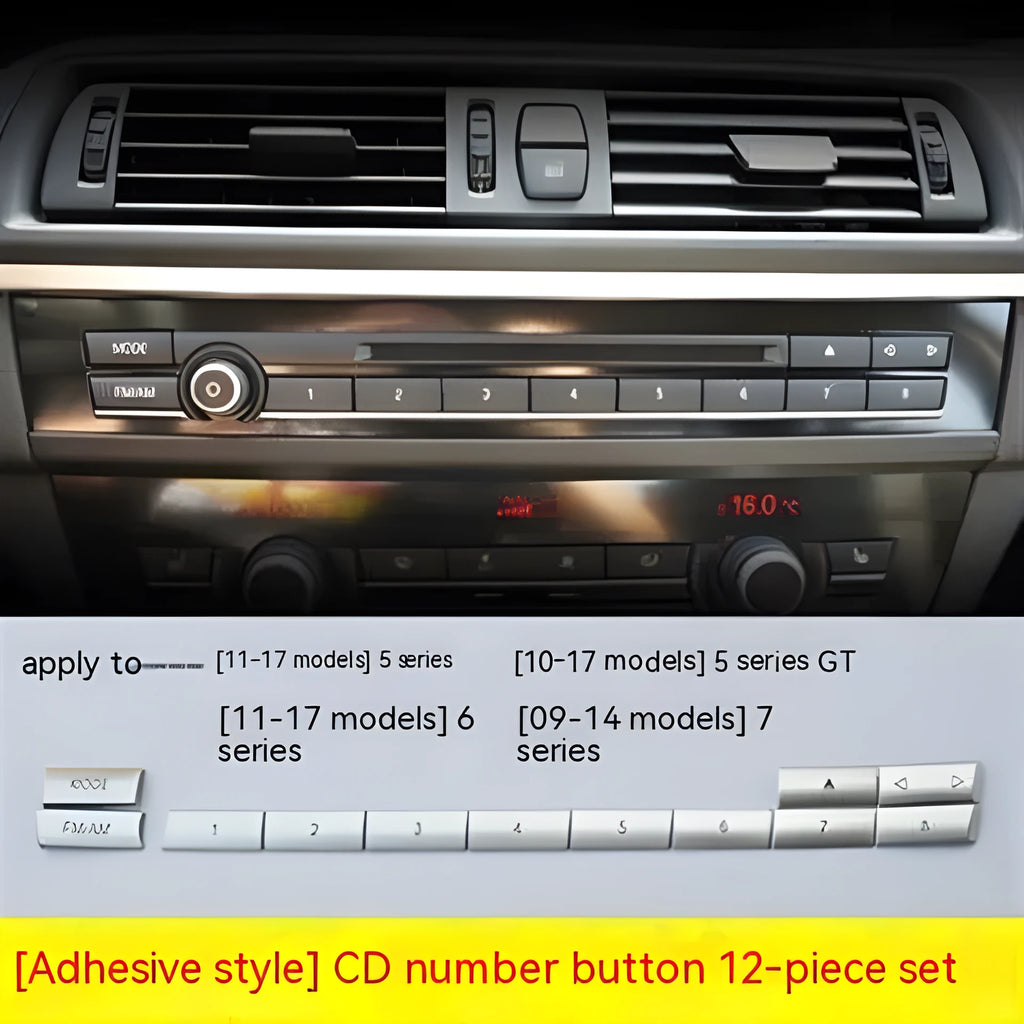 Silver automotive air conditioning dashboard button replacement sets for car interior controls