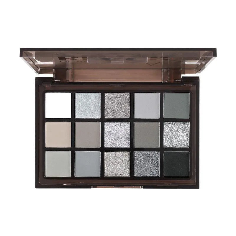 15 colour night elf eyeshadow palette with brown, blue, and earth tones for smoky makeup