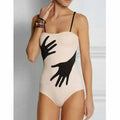Women's one-piece bikini swimsuit with gauze skirt coverage in polyester fabric