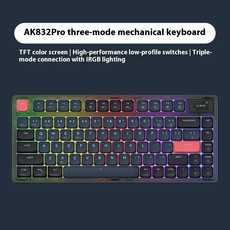 Ajazz AK832PRO mechanical keyboard with compact 81-key layout and RGB backlighting
