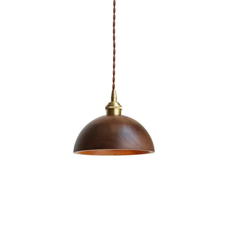 Black walnut and copper art single-head droplight chandelier pendant light
