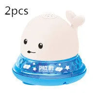 Automatic water spray whale bath toy with lights floating in baby bath