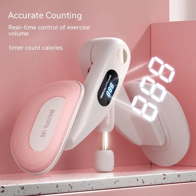 Pelvic floor muscle counter training device in blue, grey, green or pink with digital display