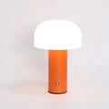 USB-powered plastic desk lamp with charging port in black, green, orange, or white colours