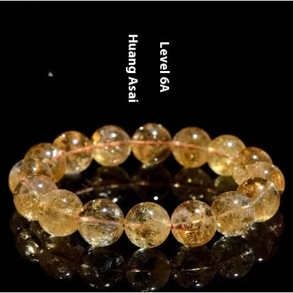 Natural yellow citrine bead bracelet showing single-circle and three-circle design options.