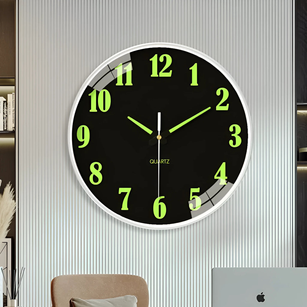 20cm luminous wall clock with modern design in choice of colours for home or office